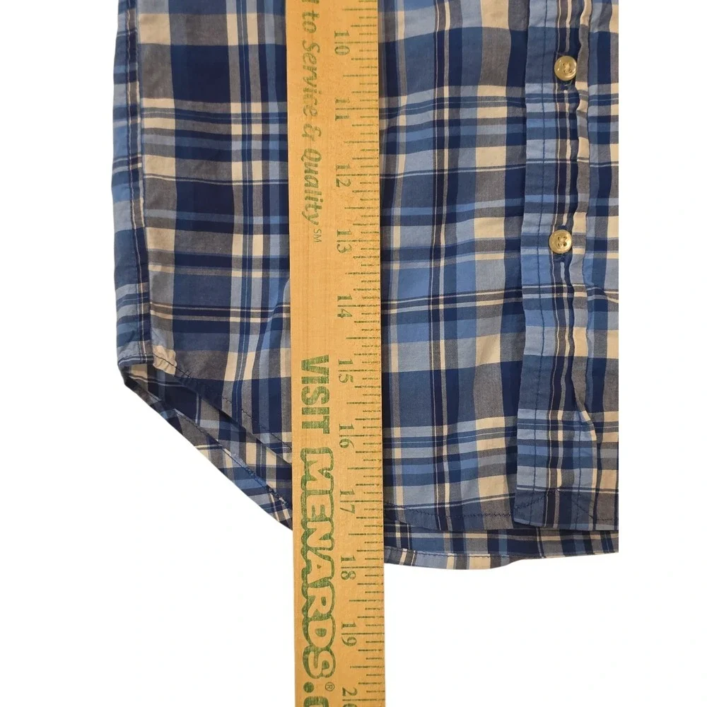 Ralph Lauren Boys 4/4T Plaid Button Down Shirt Blue Pony Cotton Long Sleeve